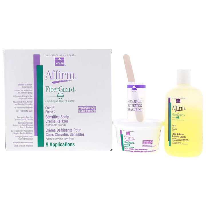 AFFIRM Fiber Guard Sensitive Scalp Relaxer Kit* 9pk **NO BOTTLE INCLUD ...